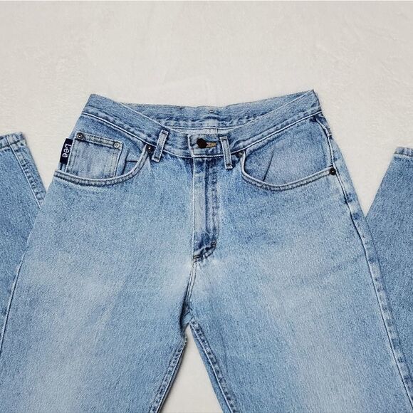 𝅺VINTAGE 1970s-80s Lee Light Distressed Stone Wash High Rise Jeans 30 - Picture 6 of 14